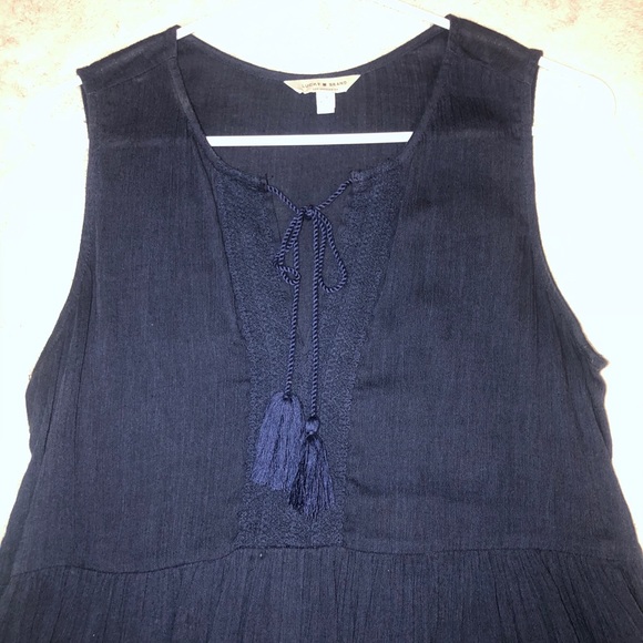 Lucky Brand Navy Blue Sleeveless Tank - Picture 3 of 4